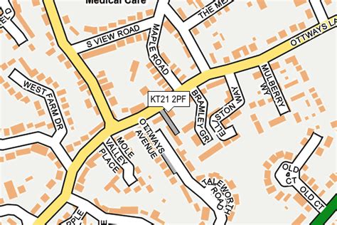 Map of KT21 2DB postcode .